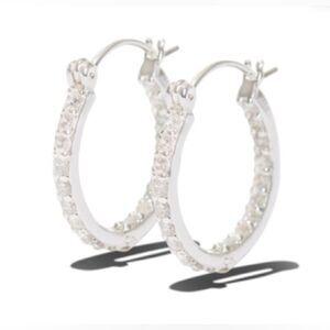 NEW … CRYSTAL HAZE Mini “Serena” Silver Hoops